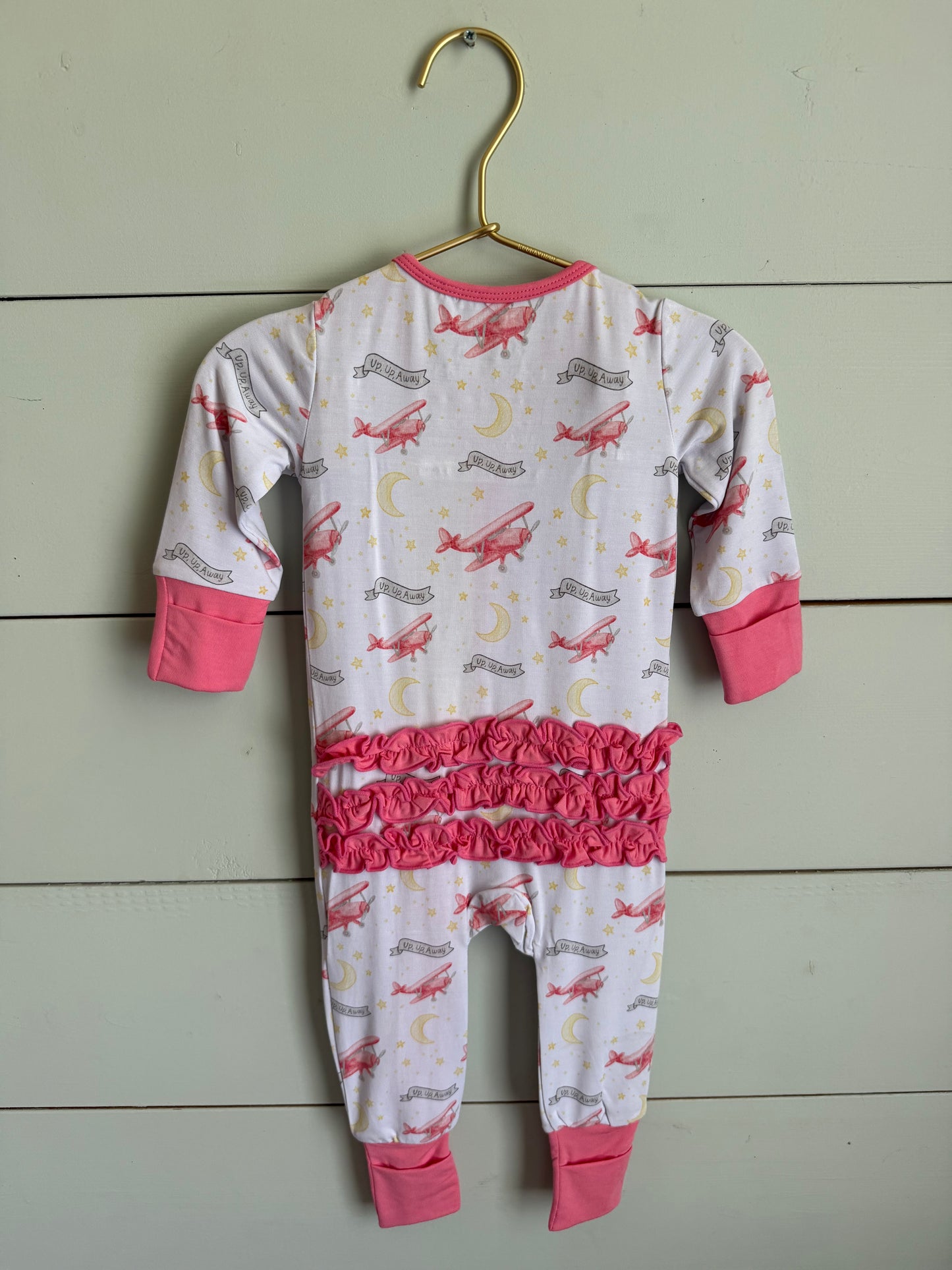 🌙 Dream Flight Bamboo Ruffle Zippy - Up, Up, Away (Wholesale)