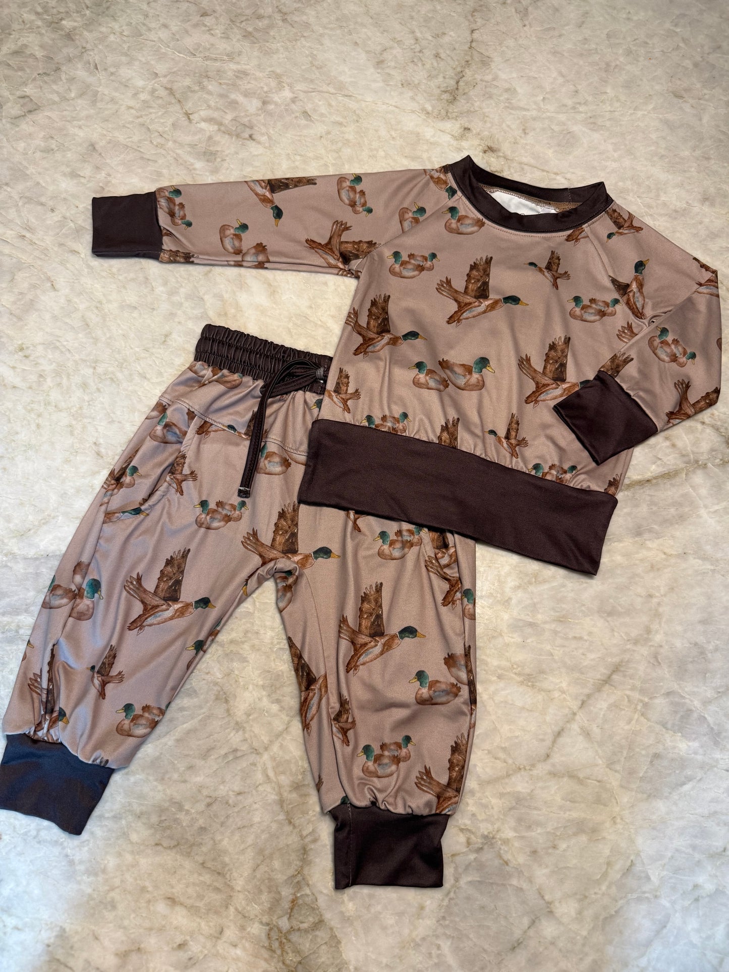 Duck Print Sweatshirt Set