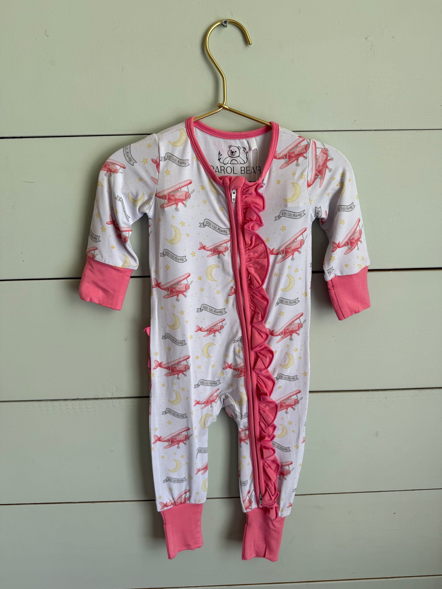🌙 Dream Flight Bamboo Ruffle Zippy - Up, Up, Away (Wholesale)
