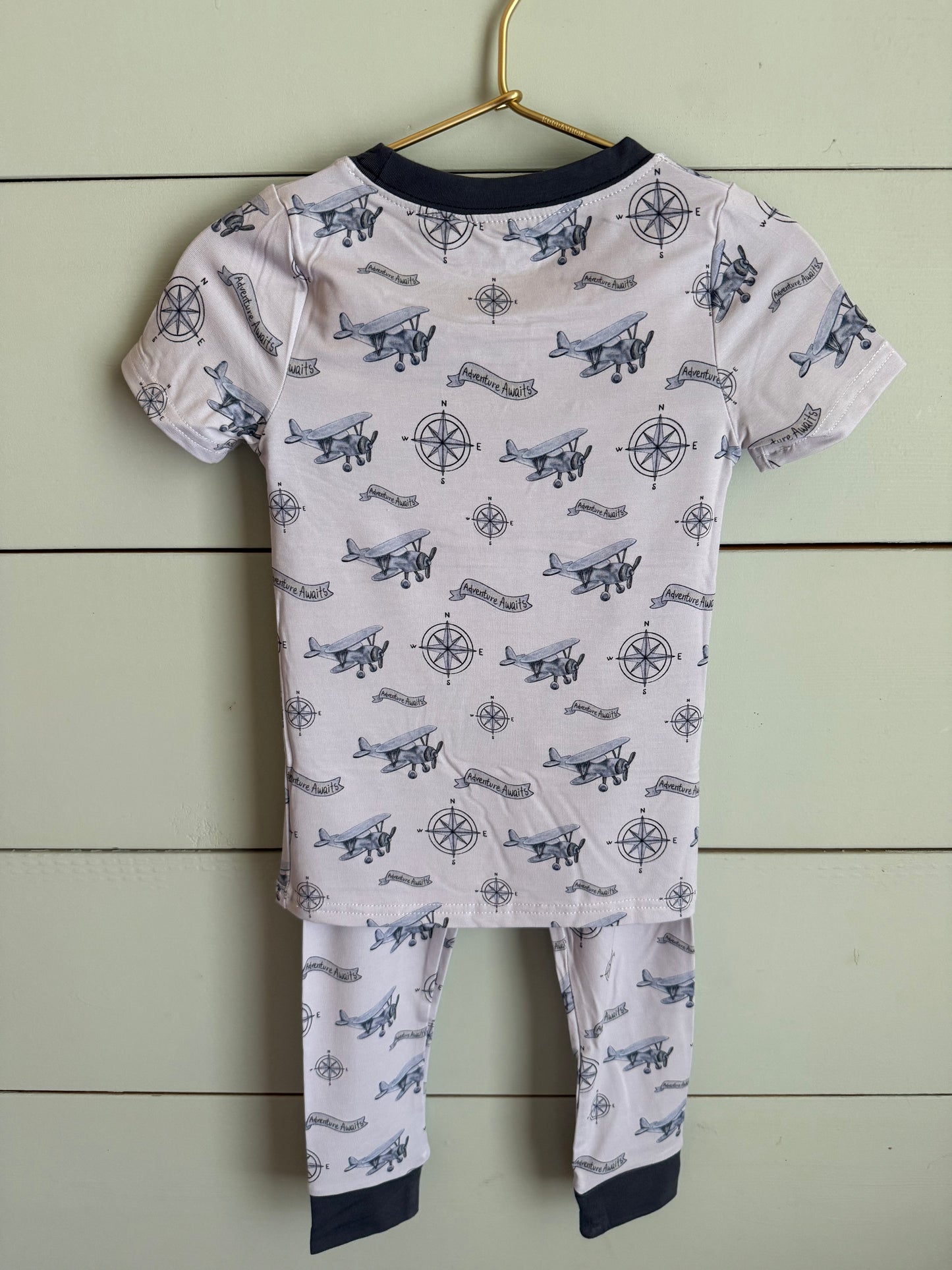 Adventure Awaits Bamboo Pajama Set Airplanes