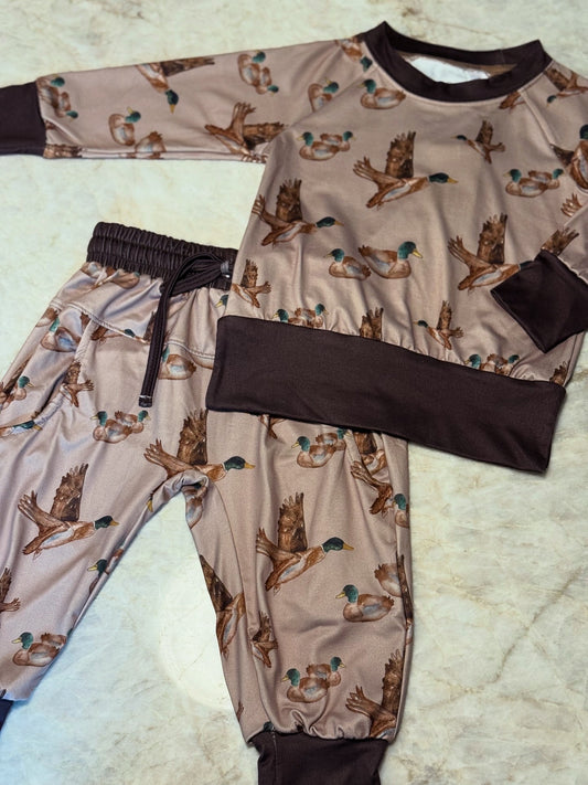 Duck Print Sweatshirt Set